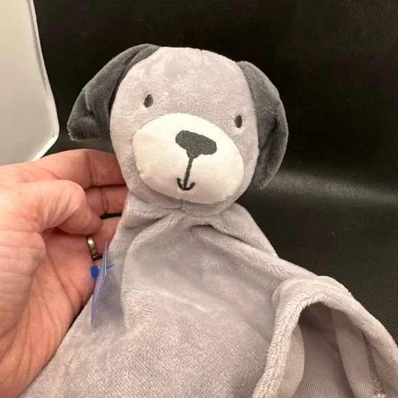 Baby Essentials Baby Security Blanket Plush Gray Dog Lovey - Picture 2 of 4